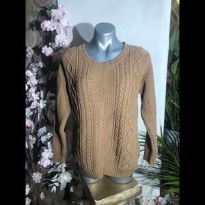 sweater pullover Elbow patch 90s knitted brown